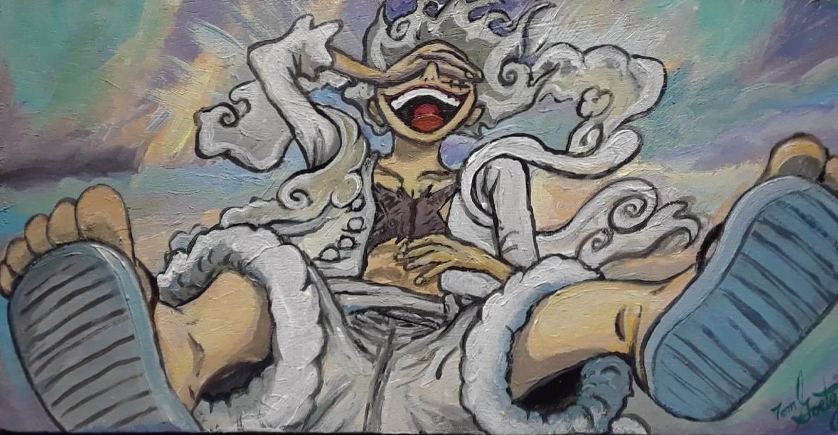 5th Gear — anime acrylic painting on canvas by Tom Goetz