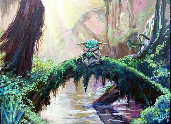 Force in the Forest — sci-fi painting by Tom Goetz