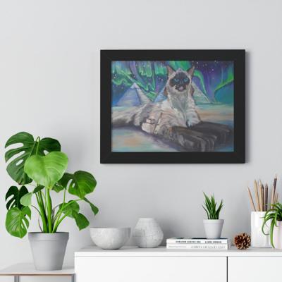 Cosmic Cat framed poster by Tom Goetz