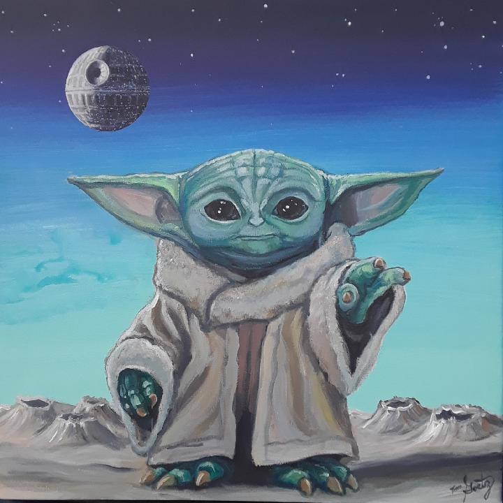 Stargazer — sci-fi acrylic painting on canvas by Tom Goetz