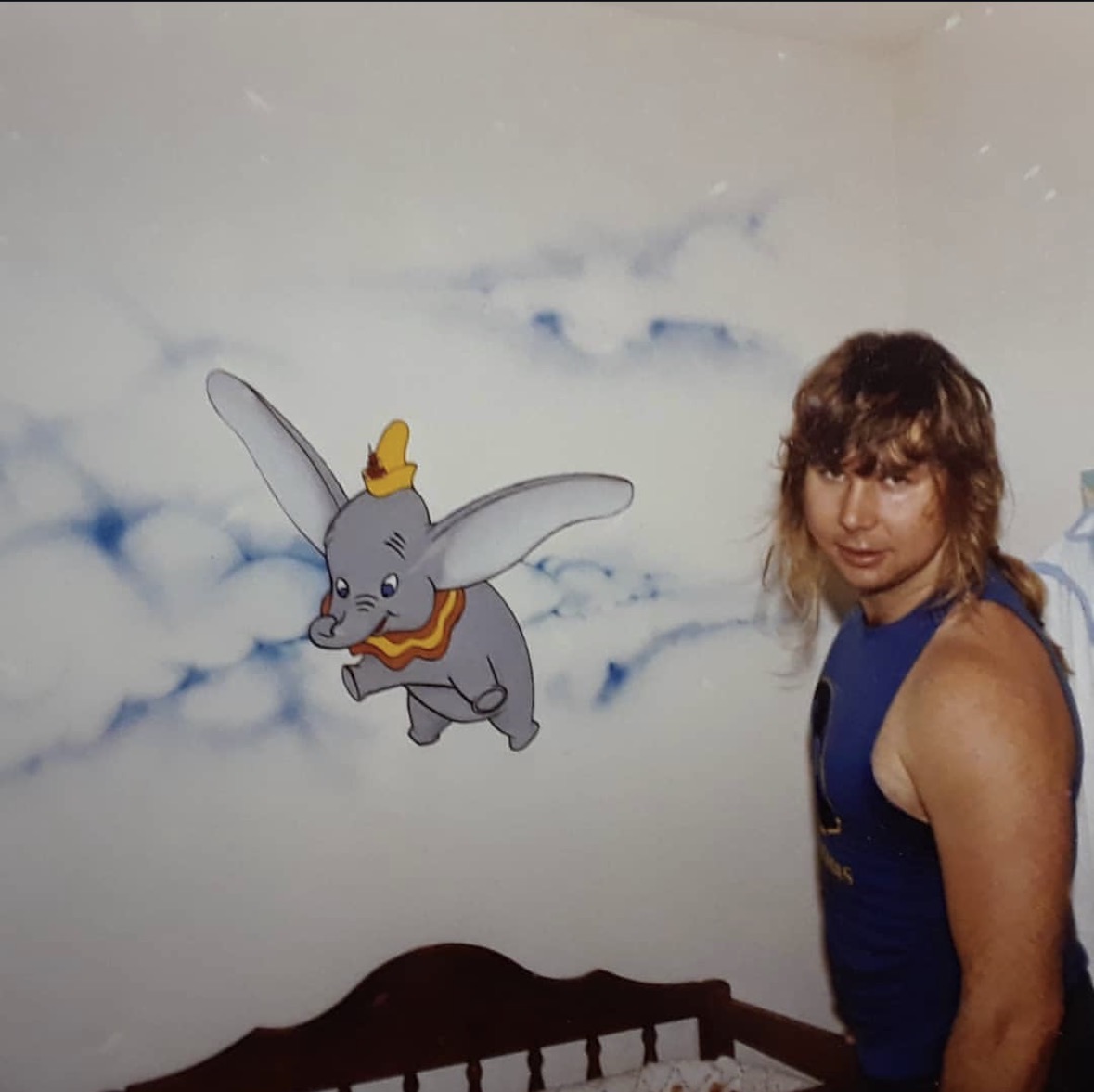 Tom Goetz with his early Dumbo mural